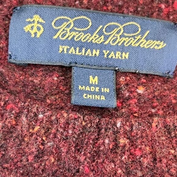 Brooks Brothers Sweater Merino Wool Women's Medium Crewneck Pullover Burgundy - Picture 9 of 10